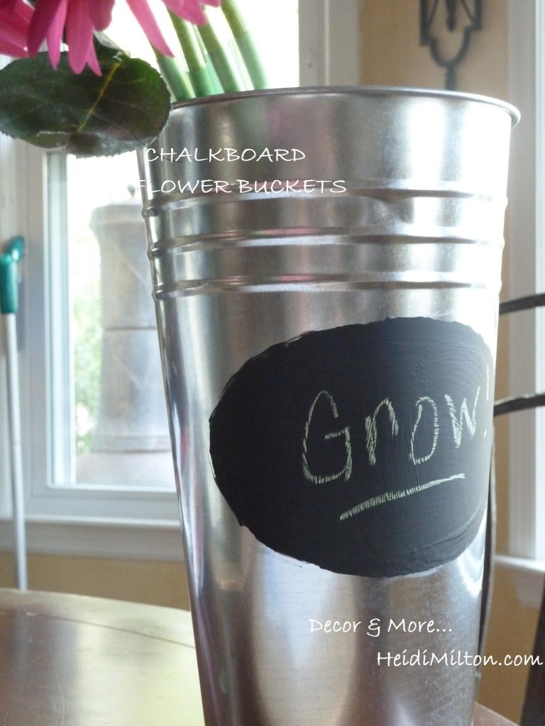 chalkboard flower bucket