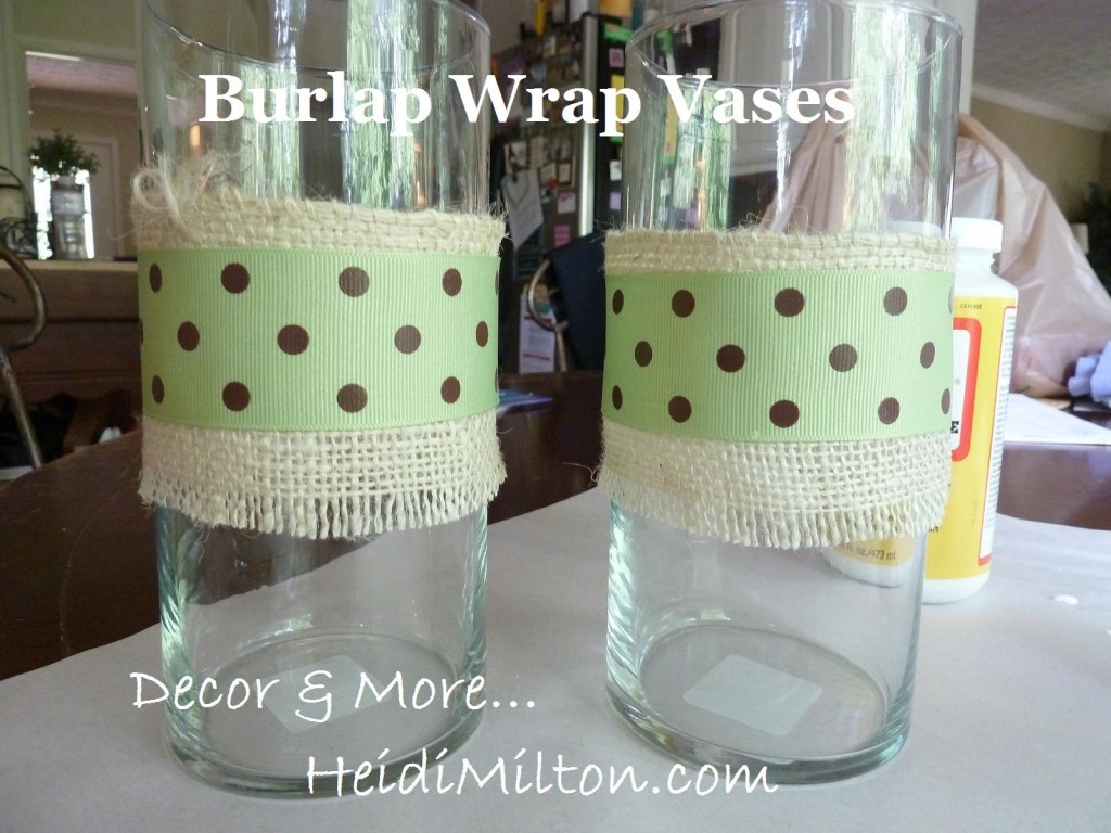 burlap wrap vases